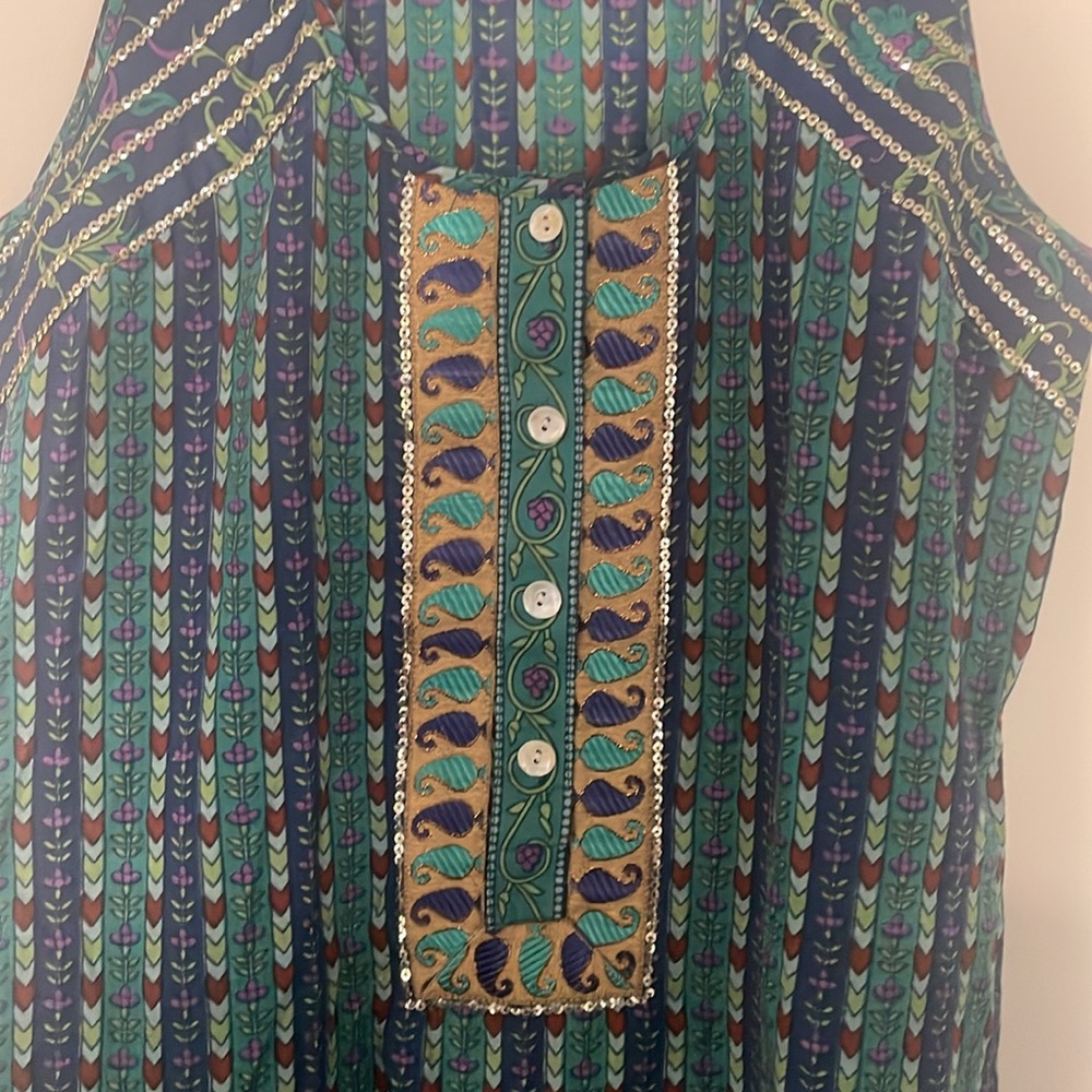 Global Desi sleeveless boho dress/tunic size medium